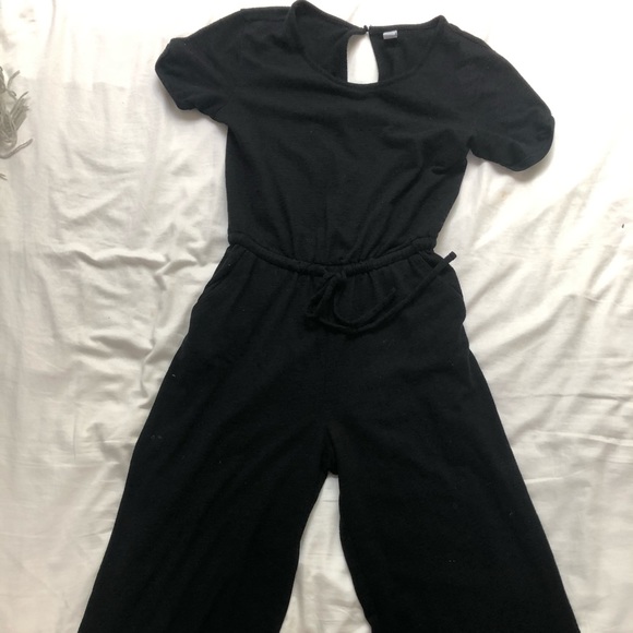 Cropped wide leg jersey jumpsuit - Picture 2 of 2